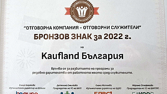 Екипът на Kaufland с почетен знак за доброволчество