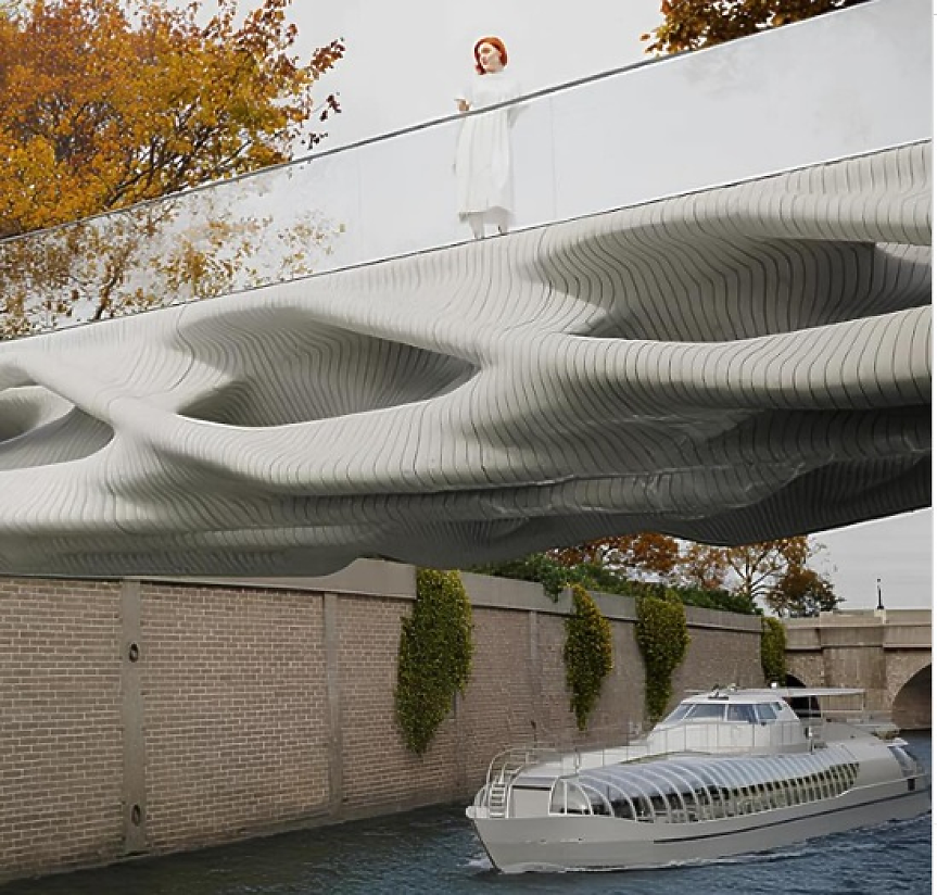 Този 3D-принтиран, абсорбиращ въглерод мост е вдъхновен от човешки кости