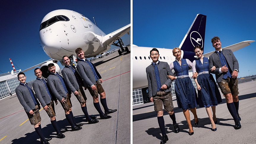 Октоберфест 2025: Екипажът на Lufthansa лети в традиционни баварски носии от Мюнхен