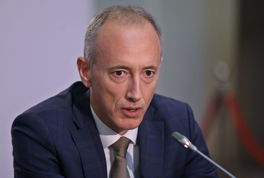 Министърът на образованието и науката Красимир Вълчев при представянето на Рейтинговата система на висшите училища в България за 2025 г.; ©МОН 