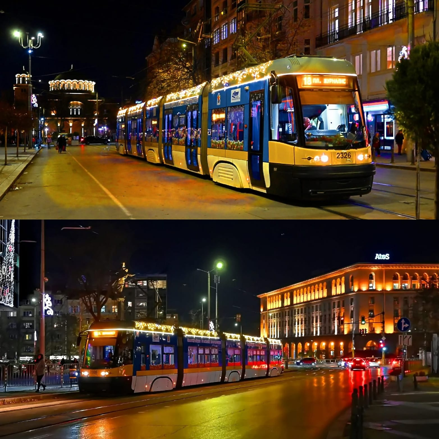 Коледните трамваи на София; ©Facebook/Транспорт за София