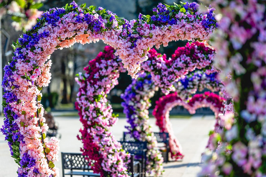 Враца с празнична украса по случай Деня на жената (снимки)