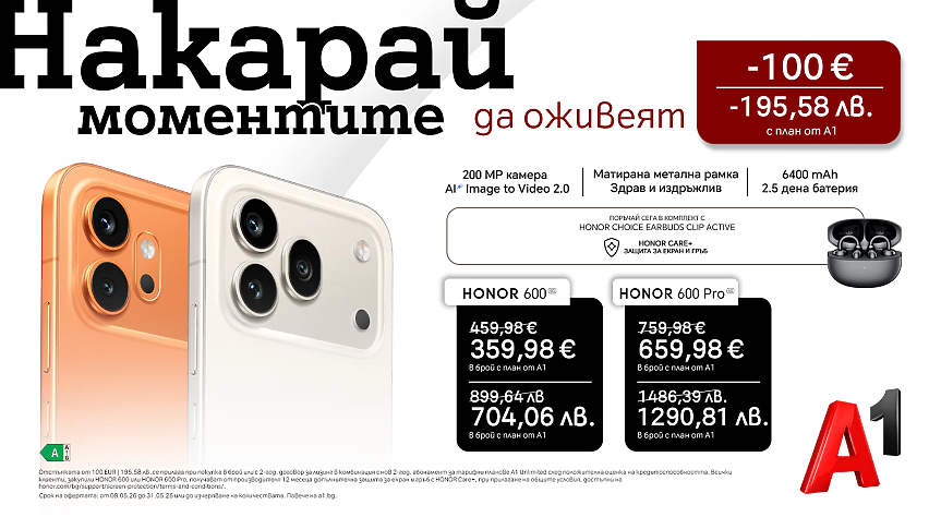 Новите HONOR 600 Pro и HONOR 600: Впечатляваща камера и AI възможности